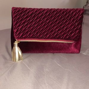 Maroon makeup bag